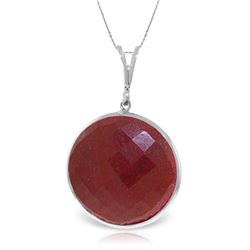 14K White Gold NECKLACE WITH 23.0ct ROUND RUBY