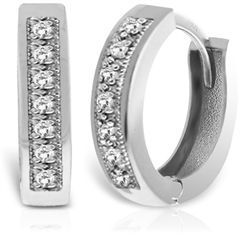 14K White Gold .07ct Diamond Huggie Earring