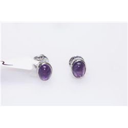 14.00 CTW AMETHYST EARRING .925 STERLING SILVER