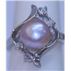 Image 1 : PEACH PEARL AND CZ RING