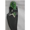 Image 1 : COLLECTORS EDITION 7" GREEN PAKKAWOOD HANDLED CAT SKINN