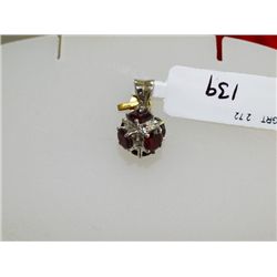 11.75 CTW GARNET PENDANT .925 STERLING SILVER