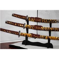 COLLECTORS EDITION CHEETAH PRINT SAMURAI KATANA SWORDS