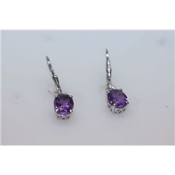 12.60 CTW AMETHYST EARRING .925 STERLING SILVER