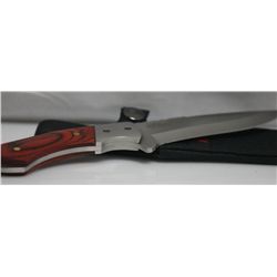 COLLECTORS EDITION 9" WOOD HANDLE FULL TANG HUNTING KNI