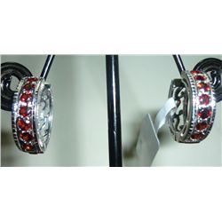 NATURAL 28.00 CTW GARNET EARRING .925 STERLING SILVER