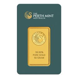 Perth Mint 50 Gram Gold Bar