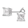 Image 1 : 2.50 ctw Princess cut Diamond Stud Earrings I-K, SI-I