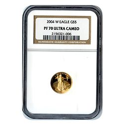 Certified Proof American Gold Eagle $5 PF70 NGC (Date o