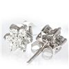 Image 1 : Genuine 0.43 ctw Flower Design Diamond Earring 14kt