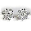 Image 2 : Genuine 0.43 ctw Flower Design Diamond Earring 14kt