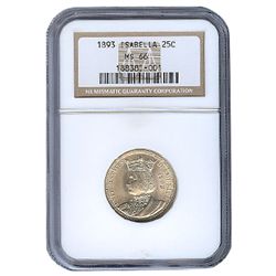 Certified Commemorative Isabella Quarter 1893 MS66 NGC