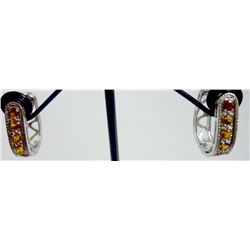 36.25CTW CITRINE & DIAMOND EARRING .925 STERLING SILVER