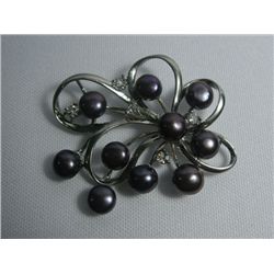 10 BLACK PEARL CZ BROOCH AUTHENTIC PHILIPPINE PEARL MET