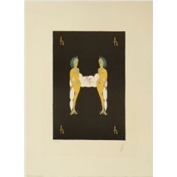 Original Hand Signed Erte Serigraph "Letter H"