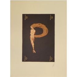 Original Hand Signed Erte Serigraph "Letter P"
