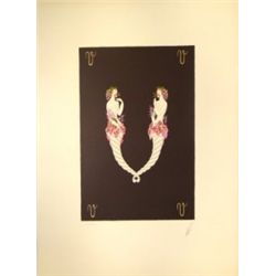 Original Hand Signed Erte Serigraph "Letter V"