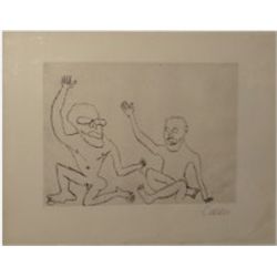 Original Alexander Calder Etching "Santa Claus"