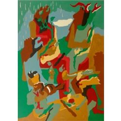 Original Hand Signed Jacob Lawrence "Celebration of Heritage"