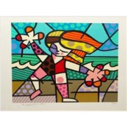 Original Serigraph Romero Britto "Golden Beaches"