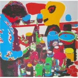 Original Silkscreen Karel Appel "The Wizard and Yellow Head"