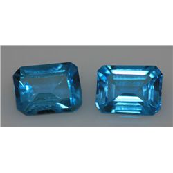 6.38 CTW BLUE TOPAZ EMERALD CUT 7X9MM (2)