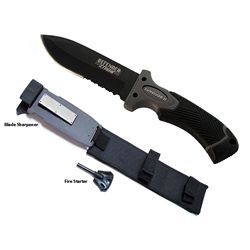 COLLECTORS EDITION 11" BLACK SURVIVAL KNIFE W/SURVIVAL