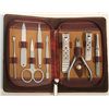 Image 1 : COLLECTORS EDITION 9PC DARK RED BAG KIT MANICURE SET