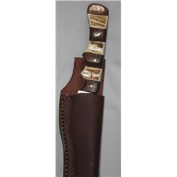 COLLECTORS EDITION 9.5" WOOD AND STAG HANDLED HUNTING K