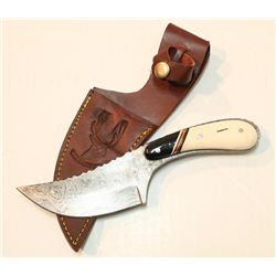COLLECTORS EDITION 8.5\" DAMASCUS BONE HANDLE SKINNER