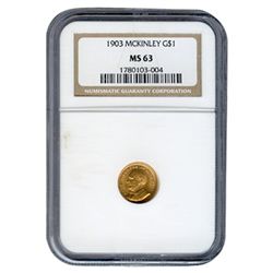 Certified $1 Gold Commemorative McKinley 1910 XF40 NGC