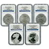 Image 1 : Certified  American Eagle 25th Anniversary 5pc Silver S
