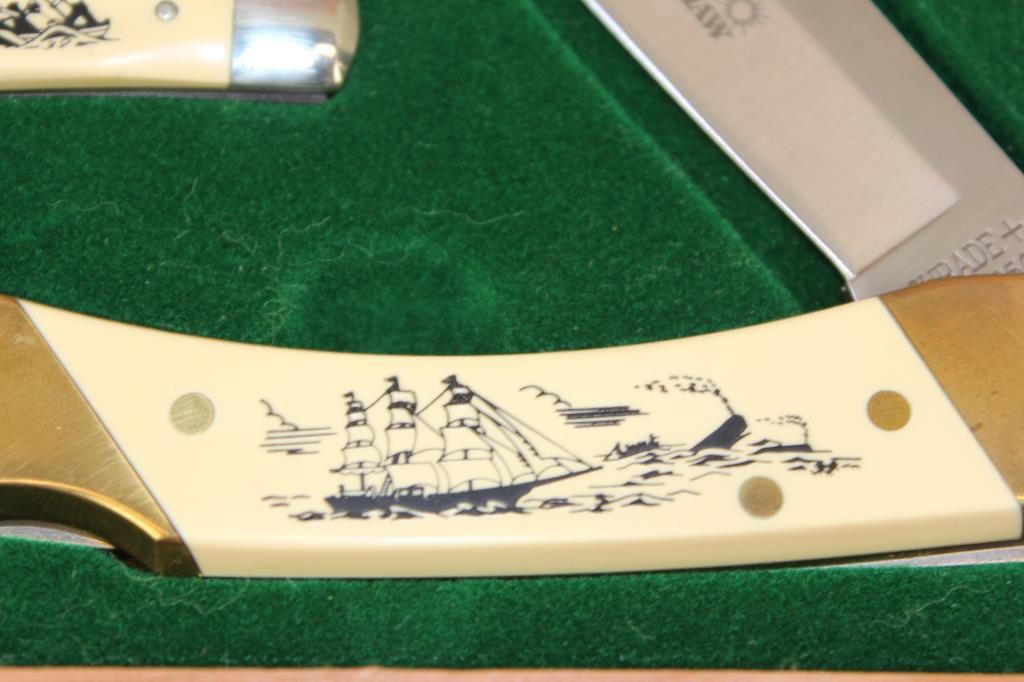 Schrade Cutlery, 3 PC Nautical Scrimshaw Set,