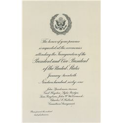 John F. Kennedy Presidential Inauguration Invitation