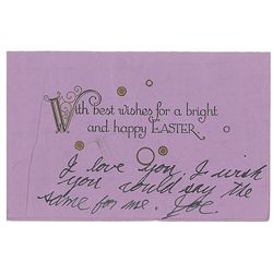 Joseph P. Kennedy, Jr Signed Easter Card