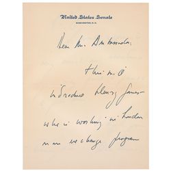 John F. Kennedy Mid-1950s Autograph Letter Signed