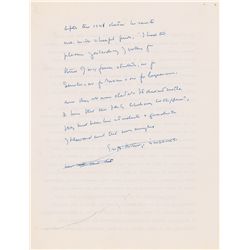 John F. Kennedy 1957 Harvard Manuscript Draft
