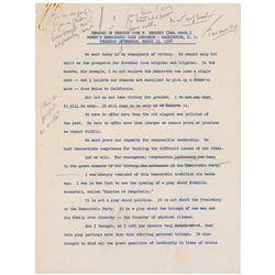 John F. Kennedy Hand-Corrected Typed 1958 Speech Draft