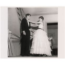 John and Jacqueline Kennedy Photograph Preparing for a Formal Event