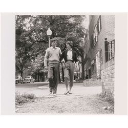 John and Jacqueline Kennedy Strolling Down a Washington Sidewalk