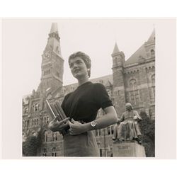Jacqueline Kennedy Photograph Carrying College Books