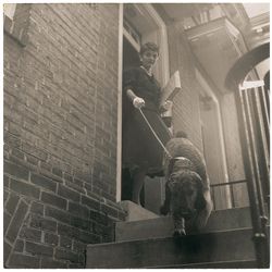 Jacqueline Kennedy Photograph Taking Gaully for a Walk