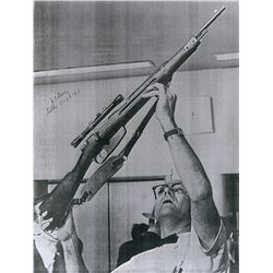 J. Carl Day Signed Photo Examining Oswald’s Rifle