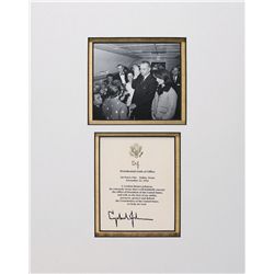 Lyndon B. Johnson Souvenir Signed Oath of Office