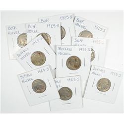 10-1925-S BUFFALO NICKELS AVG CIRC