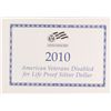 Image 2 : 2010 AMERICAN VETERANS DISABLED FOR LIFE COMMEMORATIVE SILVER DOLLAR