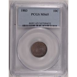 1883 SEATED DIME PCGS MS 65 GREAT COLOR!