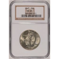 1947 WALKING LIBERTY HALF DOLLAR, NGC MS-65 GEM