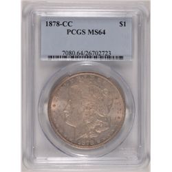 1878 CC MORGAN DOLLAR PCGS MS64 COLOR!