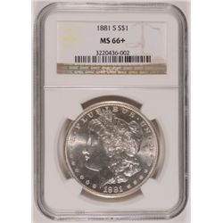 1881-S MORGAN  DOLLAR, NGC MS-66+ IT SURE LOOKS MS-67 OR BETTER, BLAST WHITE